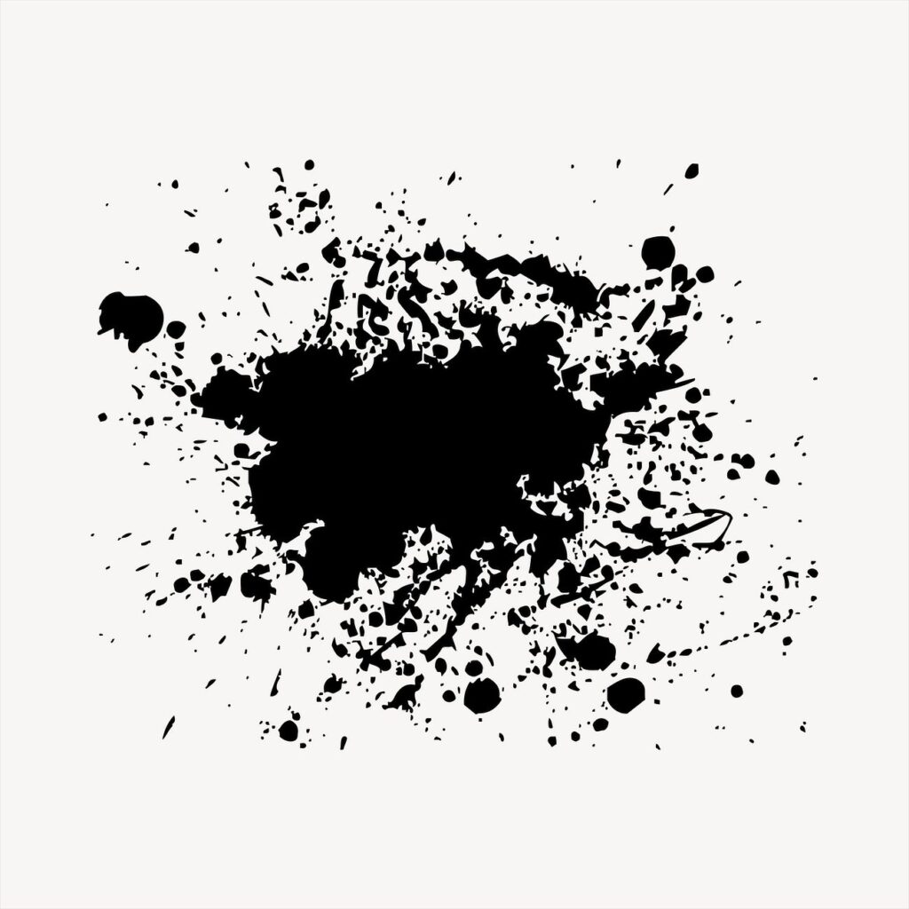 Ink splatter clipart, abstract frame